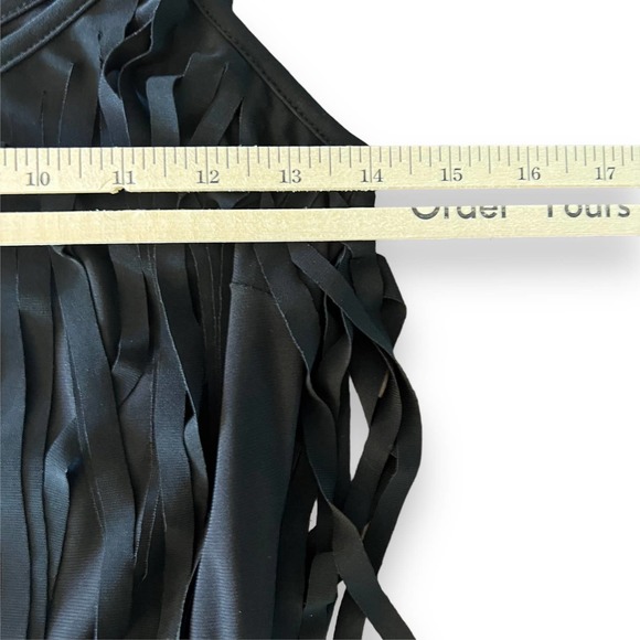 Black Layered Fringe Bodycon Dress - Picture 5 of 8